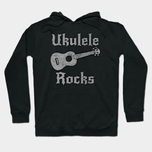 Ukulele Rocks, Ukulelist Uke Player Goth Heavy Rock Musician Hoodie